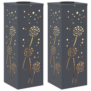 vidaXL Solar LED Pad Licht 2 pcs Antraciet Koudgewalst staal