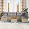 vidaXL Tuin Sofa Set met kussen met opslag 9 pcs Beige Poly riet