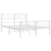 vidaXL Bedframe met hoofd- en voeteneinde metaal wit 135x190 cm
