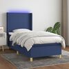 vidaXL Boxspring met matras en LED stof blauw 80x200 cm