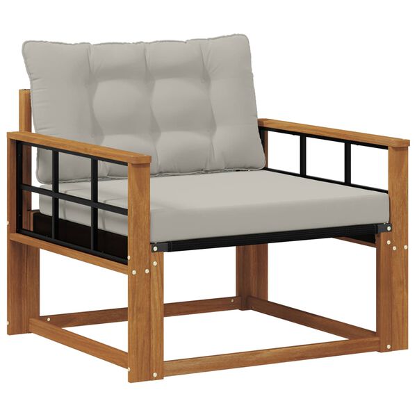 vidaXL Buiten bankenset Massief Acaciahout en Textilene Naturel