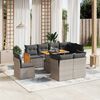 vidaXL 9-delige Loungeset met kussens poly rattan grijs