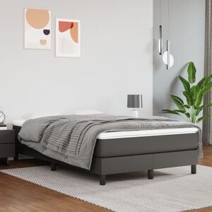 vidaXL Pocketveringmatras medium 120x200x20 cm kunstleer grijs