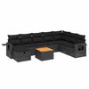 vidaXL 9-delige Loungeset met kussens poly rattan zwart