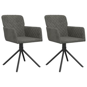 vidaXL Eetkamerstoelen draaibaar 2 st fluweel donkergrijs