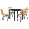 vidaXL Tuin eettafelset 5 st Bruin Gepoedercoat staal