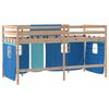 vidaXL Kinderhoogslaper met gordijnen 90x190 cm grenenhout blauw