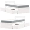 vidaXL Bed met lades en matras massief grenenhout wit 90x200 cm