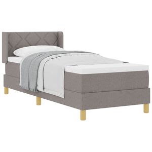 vidaXL Boxspringbed met matras met hoofdeinde Taupe 80 x 200 cm Stof