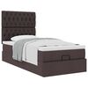 vidaXL Ottoman bed met matras 80x200cm stof donkerbruin