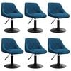 vidaXL Eetkamerstoelen draaibaar 6 st fluweel blauw