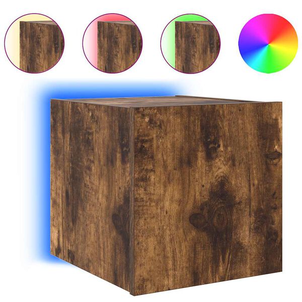 vidaXL Tv-wandmeubel met LED-verlichting 30,5x35x30 cm gerookt eiken