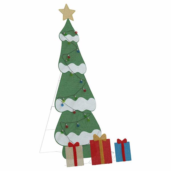 vidaXL Verlichte Kerstboom met 3 Cadeau Dozen 2D Warm Wit 180 cm