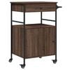 vidaXL Keukentrolley 56x43x89,5 cm bewerkt hout bruin eikenkleurig