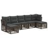 vidaXL Tuinbankenset 7 pcs Grijs poly rattan