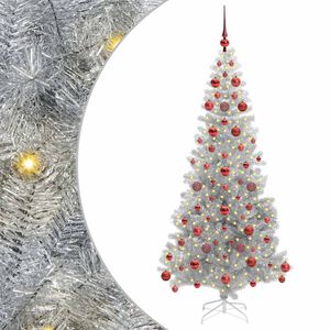 vidaXL Kerstboom met 300 LED met standaard Zilver 180 cm PET