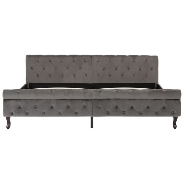vidaXL Bedframe fluweel grijs 200x200 cm
