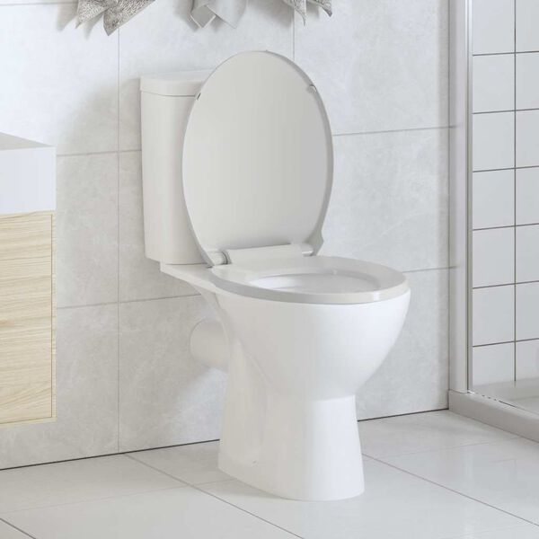 vidaXL Toiletbril soft-close ovaal wit