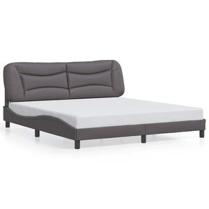 vidaXL Bedframe zonder matras "Hvar" kunstleer grijs 180x200 cm