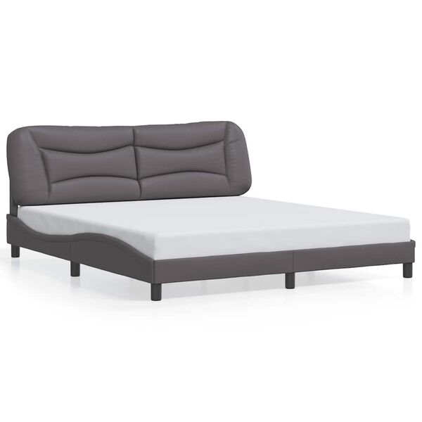 vidaXL Bedframe zonder matras "Hvar" kunstleer grijs 180x200 cm