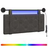 vidaXL Hangend hoofdbord Met LED-verlichting Zwart Antiek PU