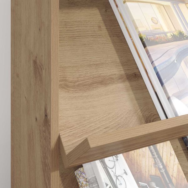 vidaXL Tijdschrift Rek Artisan Eiken 70 x 41 x 156 cm Bewerkt hout