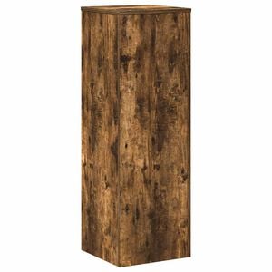vidaXL Plantenstandaard 33x33x100 cm bewerkt hout gerookt eikenkleurig
