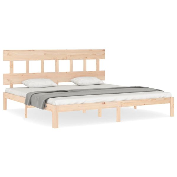vidaXL Bedframe met hoofdbord massief hout