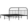 vidaXL Bedframe met hoofdbord metaal zwart 183x213 cm