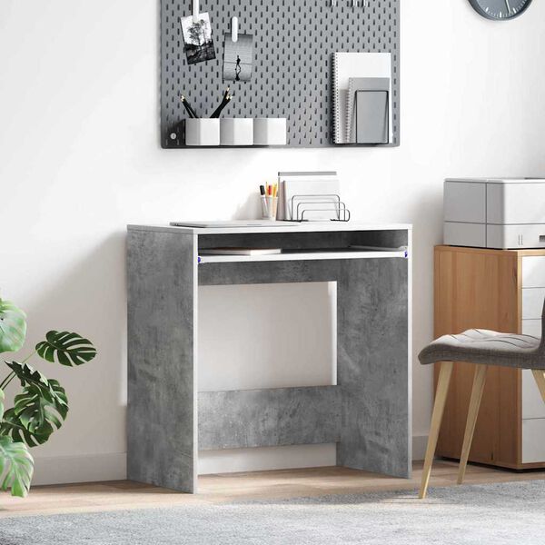 vidaXL Bureau met lade Beton Grijs 77.5 x 43 x 79 cm Bewerkt hout