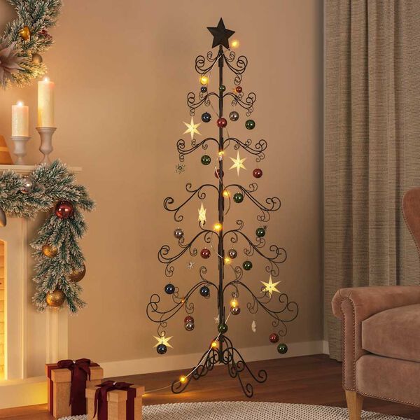 vidaXL Kerstdecoratie kerstboom 180 cm metaal zwart