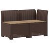 vidaXL Tweedelige Tuinbank met Kussens Rattan Look PP Bruin