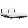 vidaXL Bed met matras "Zadar" kunstleer zwart en wit 160x200 cm