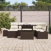vidaXL Tuin Sofa Set met kussen 7 pcs Bruin en crème