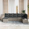 vidaXL Tuin Sofa Set met kussen 7 pcs Lichtgrijs poly rattan