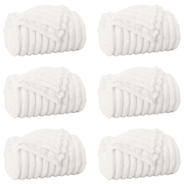 vidaXL Kleden 6 pcs Wit 200 x 150 cm Fleece