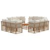 vidaXL Buiten bankenset 13 pcs Natuurlijk en Cr&egrave;me Wit Polyester