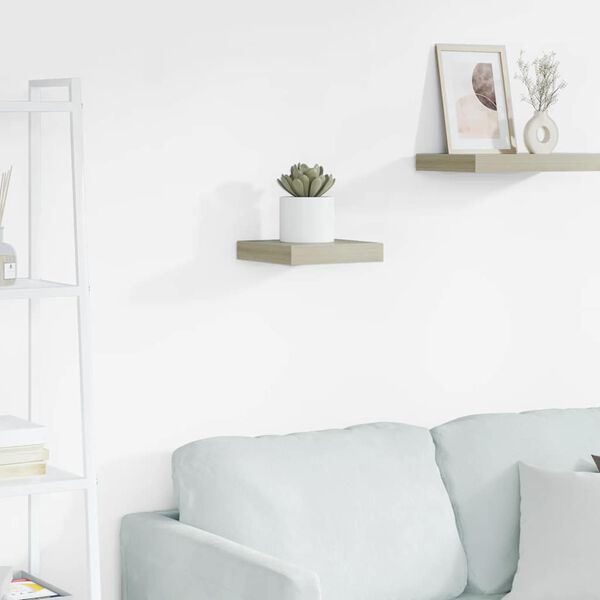 vidaXL Wandschap zwevend 23x23,5x3,8 cm MDF eikenkleur