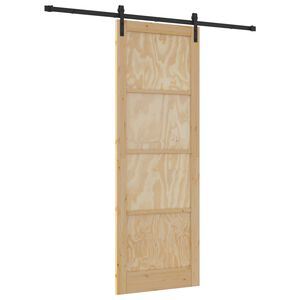 vidaXL Schuifdeur Naturel 83 x 232 cm Massief grenenhout