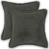 vidaXL Kussensloop 2 pcs HOUTEN Donkergrijs 30 x 30 cm Boucl&eacute;