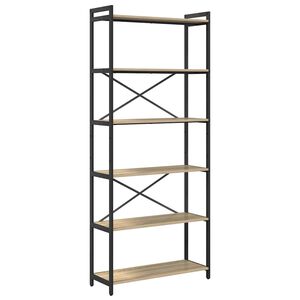 vidaXL Boekenkast 80 x 30 x 189,5 cm Bewerkt hout Sonoma Eiken