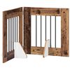 vidaXL Opvouwbaar hondenhek met standaards 2 st Oud hout 120,5 cm