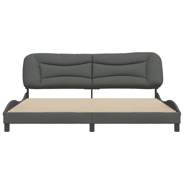 vidaXL Bedframe zonder matras "Hvar" stof donkergrijs 200x200 cm