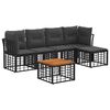vidaXL Buiten bankenset 6 st Zwart en Donkergrijs Polyester