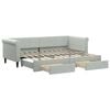 vidaXL Slaapbank onderschuifbed en lades 80x200 cm fluweel lichtgrijs
