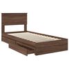 vidaXL Opslag bed met hoofdeinde Bruin Eiken 90 x 200 cm Bewerkt hout