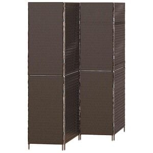 vidaXL Kamerverdeler Bruin 195 x 180 cm poly rattan