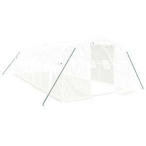 vidaXL Tuinkas met stalen frame 24 m&sup2; 8x3x2 m wit
