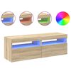 vidaXL Tv-meubelen 2 st LED-verlichting 60x35x40 cm sonoma eikenkleur