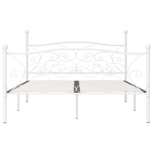 vidaXL Bedframe met lattenbodem metaal wit 200x200 cm